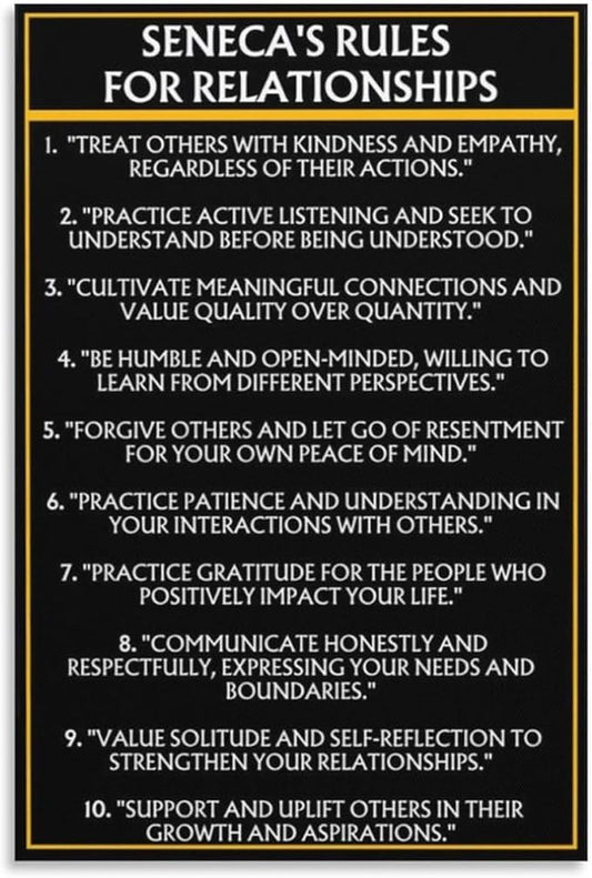 Seneca’s Ten Rules for Relationships Poster